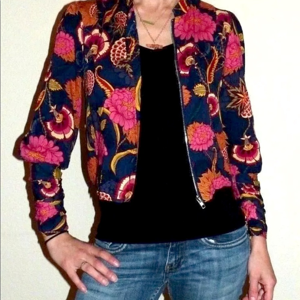 JAASE Caviar Print Triumph Boho Jacket Floral Zip